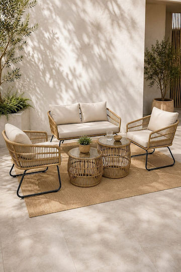 Set de Salon Exterior 5 Piese Homeplus cu Perne Set de Salon Exterior 5 Piese Homeplus cu Perne