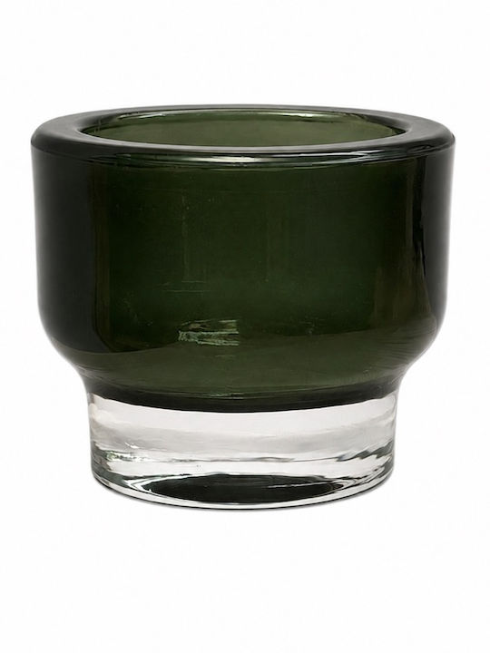 Dekoratives Glas Kerzenhalter Grünes 6,5×6,5