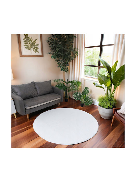 Strado Covor Rotund Alb Φ160cm