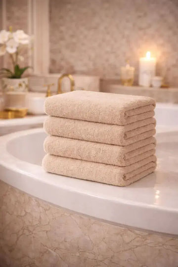 SteweHome Set Bath Towels 4 Pieces 70x140cm Beige