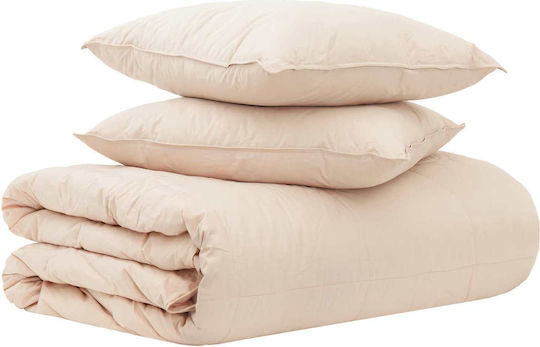 vidaXL Set Steppdecke Übergröße 240x260cm Beiges 2 Stück