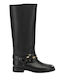 Damenstiefel Aus Leder Schwarz
