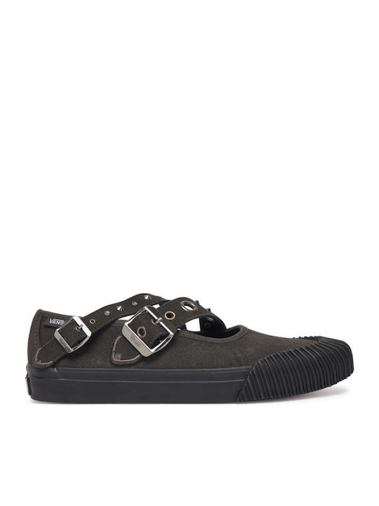 Suede Damen Ballerinas Mit Riemen Graue
