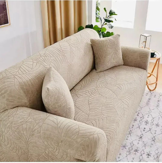 SteweHome Ελαστικό Κάλυμμα Καναπέ Κρεβάτι Μπεζ 195x230cm