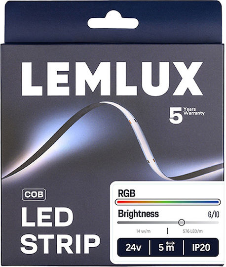Lemlux Bandă LED Pentru Televizor 24V RGB Lumină 5m Tip COB