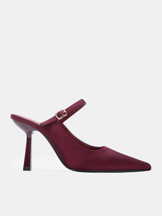 Luigi Satin Damen Pantoletten mit Hoch Absatz i...