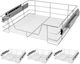 Set 4 Sertare Glisante Casaria Crom Metal Universal Dulapuri 60 Cm Lățime 57 X 14 X 44 Cm Argintiu