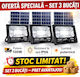 Smart Lumini De Inundație Cu Led-uri Solar Etanș 100W Alb Rece 6500K Cu Telecomandă IP66