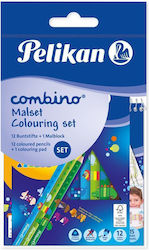 Pelikan Kinder Schreibwaren-Set mit Bleistift, Notizbuch und Buntstiften 12 Stück Pelikan Kinder Schreibwaren-Set mit Bleistift, Notizbuch und Buntstiften 12 Stück