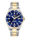 Philip Watch Caribe Ανδρικό Ρολόι 42mm Μπαταρίας με Χρυσό Μεταλλικό Μπρασελέ