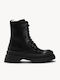Black Combat Boots Embossed Chunky Sole