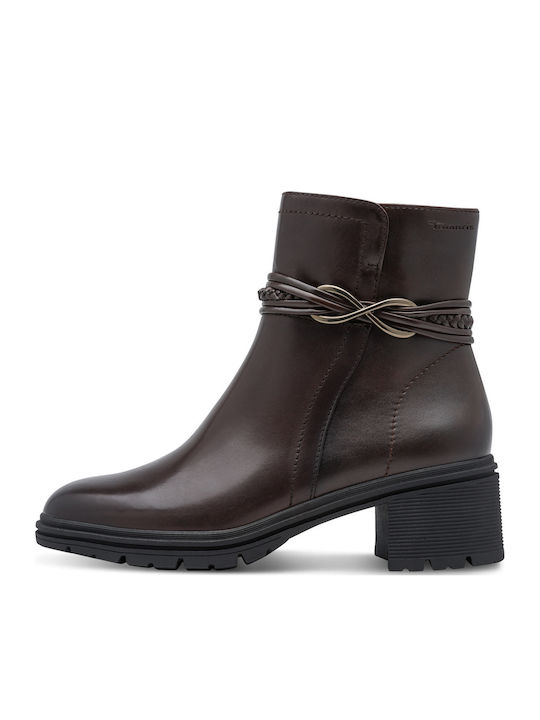 Leder Damen Stiefeletten Braun