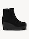 Ghete Dama Negru De Catifea Platformă Wedge