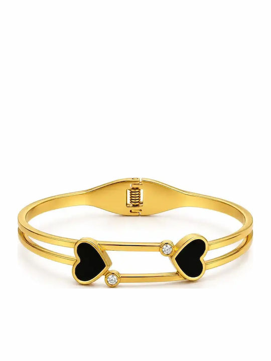 Nire Damentrailing Handkette mit Herz-Design aus vergoldetem Stahl mit Zirkon