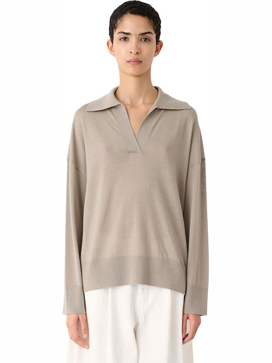 Women's Polo Blouse Grey