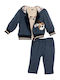Kids Sweatpants Set With Jacket With Top Blue 3 Pieces