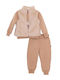 Kids Sweatpants Set With Top Beige 3 Pieces