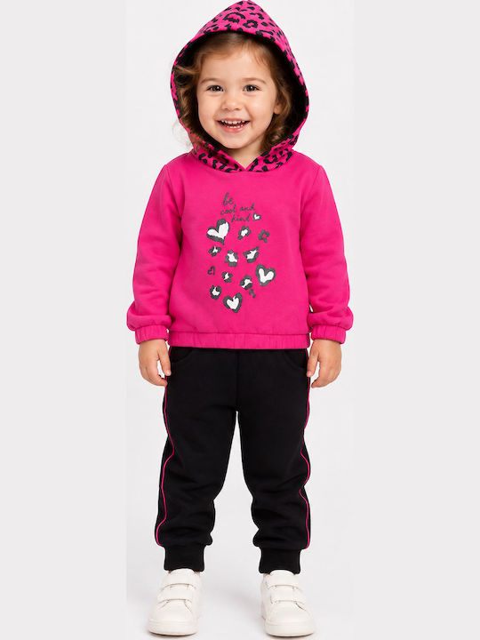Kinder Trainingsanzug Mit Bluse Fuchsie/Schwarz