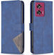 Binfen Color Motorola Edge 50 5g Fusion Leather Wallet Blue Mobile Phone Case