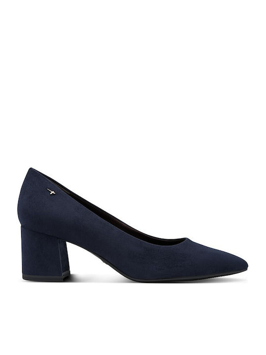Pointed Toe Heels with Mid Heel Blue