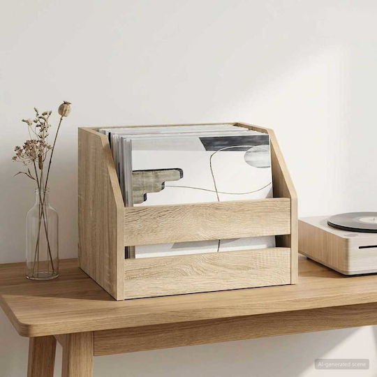vidaXL Vinyl Album Box Sonoma Oak 38 x 30 x 29 cm