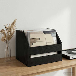 vidaXL Vinyl Album Box Black Oak 38 x 30 x 29 cm