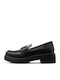 Leather Women's Loafers in Black Colour