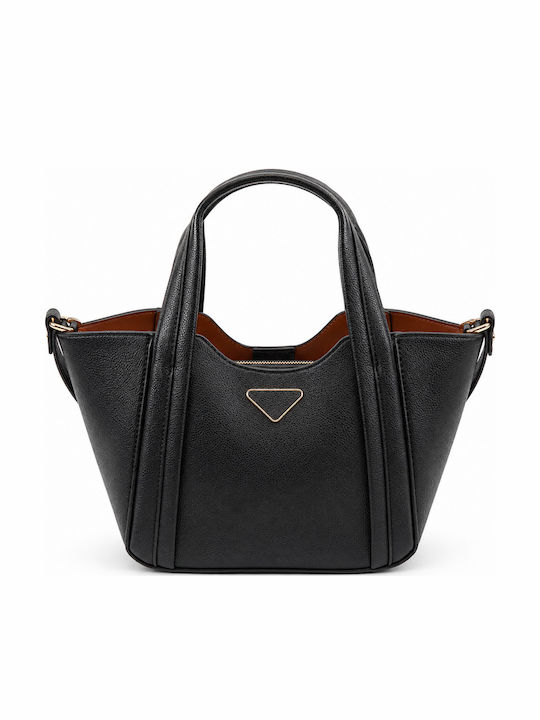 Verde Damen Schultertasche Schwarz