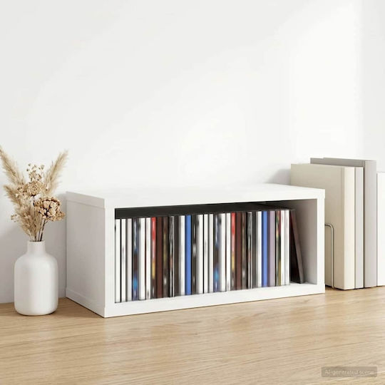 VidaXL CD Storage Rack White 40 x 17 x 17 cm Engineered Wood
