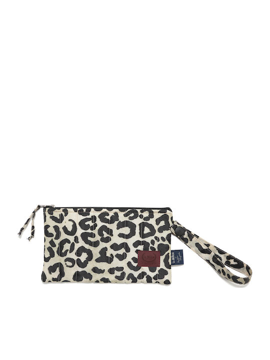 Lamillou Αδιάβροχο Καπιτονέ Πορτοφόλι Leopard Cream 103.04013