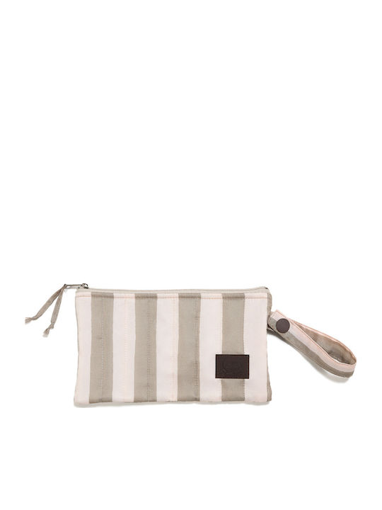 Lamillou Αδιάβροχο Καπιτονέ Πορτοφόλι Stripes Beige 103.03914