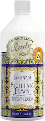 Rudy Profumi Le Maioliche Sicilian Lemon Refill Ανταλλακτικό Υγρό Σαπούνι Χεριών Λεμόνι Σικελίας 1000ml