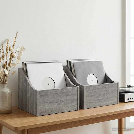 vidaXL LP Box 2 Pcs Grey Sonoma 37 x 33 x 32 cm Engineered Wood