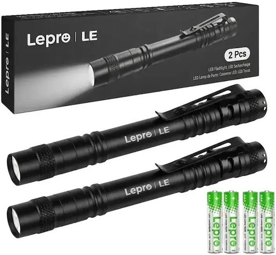 Lepro LED Taschenlampe IPX4 mit Maximaler Helligkeit 120lm 2 Stück