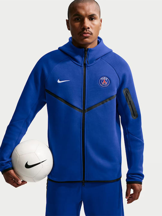 Paris Saint-Germain Tech Fleece Hooded Cardigan Blue