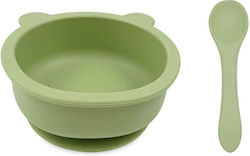Baby Donkey Silicone Feeding Set Green 2 Pieces