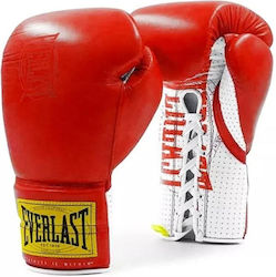 Everlast 1910 Classic Mănuși de Box din Piele pentru Competiție Roșii