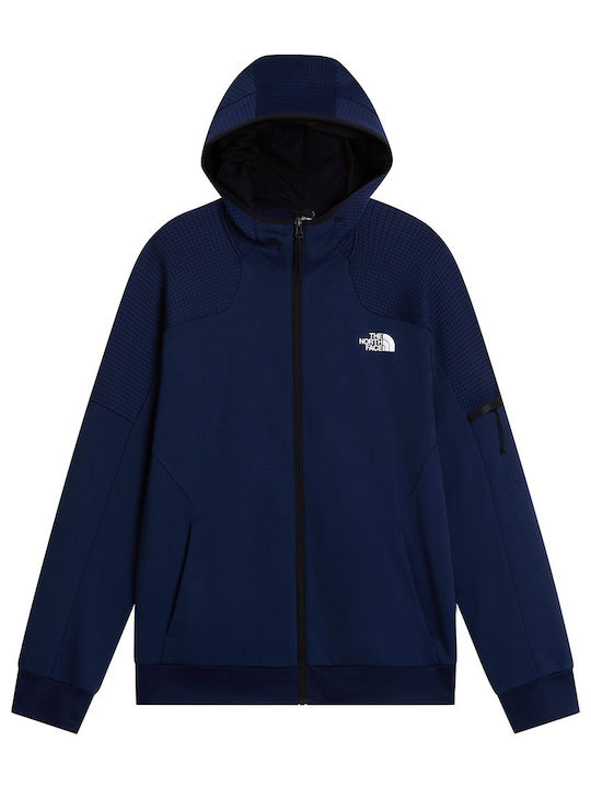 Full Men's Fleece Jacket Hooded Navy Blue