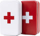 Red White Metallic First Aid Box 11x6x4cm 20pcs