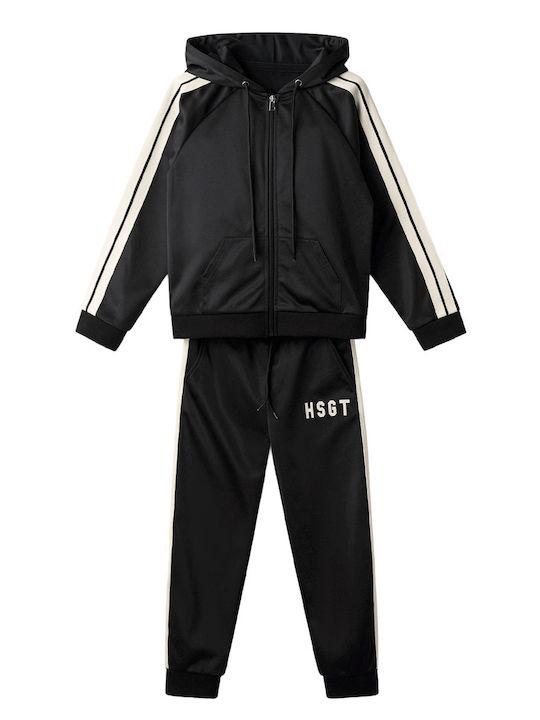 Set trening pentru copii cu jachetă Negru