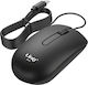 Linq Mouse cu fir USB-C pentru PC MacBook 1200 DPI senzor optic cablu de 1.5 m negru