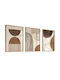 Frames Set 3 Pieces 862vrl4353 50x70cm Beige-Brown Wallity Vertical Wood Glass