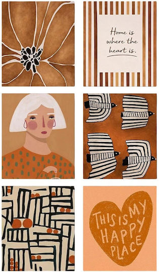 Canvas Painting Art Set 6 Pieces 651mrt2278 20x30cm Multi Wallity Vertical Canvas