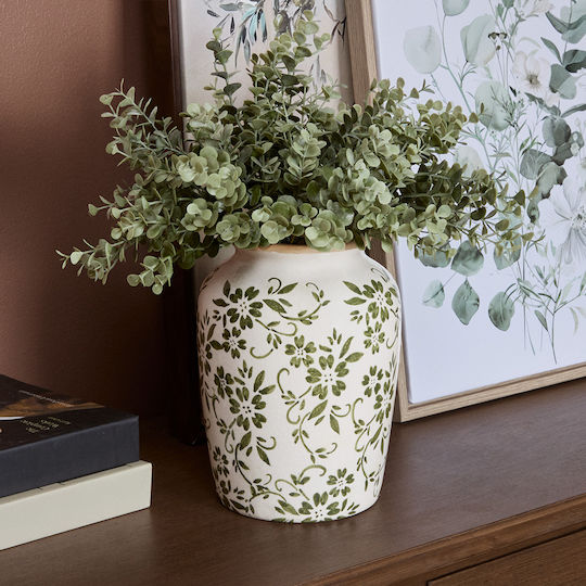 Decorative Ceramic Vase Japo White Φ14xH18.8cm