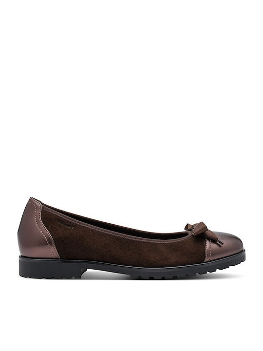 Tamaris Suede Women's Ballerina Shoes Brown