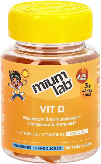 Mium Lab Βιταμίνη D3 για Ενίσχυση του Ανοσοποιητικού & την Υγεία των Οστών 30 ζελεδάκια