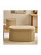 Spitishop Puf Klappbar Mit Stauraum Bezogen Mit Stoff A-s Fink Taupe 76x38x38cm