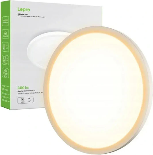 Lepro Deckenleuchte montieren Badezimmer Weiß mit integrierter LED