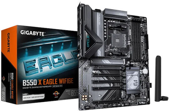 Gigabyte B550 X Eagle WIFI6E Mutterplatine ATX mit AMD AM4 Steckdose