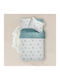 Borea Primrose Super-Double Bed Sheets Set 240x260cm Petrol Blue 4 Pieces
